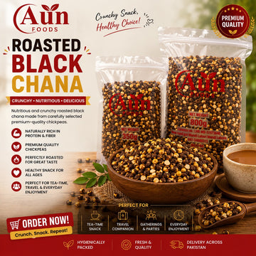 Roasted black chana  AUN FOODS Roasted Chana 350g